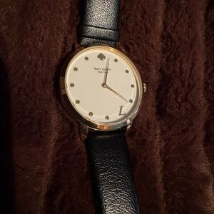 Kate Spade Black and Gold Leather Watch